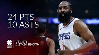 James Harden 24 pts 10 asts vs Nets 23/24 season