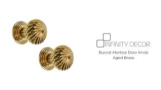 Celebrity INFINITY DECOR - Burcot Mortice Door Knob Aged Brass | Solid Brass Door Knobs Profile