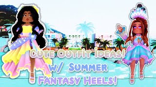REACTING To CUTE OUTFIT IDEAS W/ The SUMMER FANTASY HEELS! Royale High Outfit Ideas