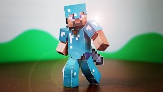 Minecraft Tutorial: How To Make A Diamond Amour Steve Statue