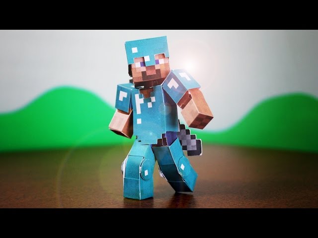 Papercraft for Minecraft Papercraft Steve with Diamond Armor