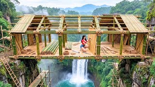 100 DAYS: Building a Giant Bamboo House Over a Waterfall | Survival in the Wild