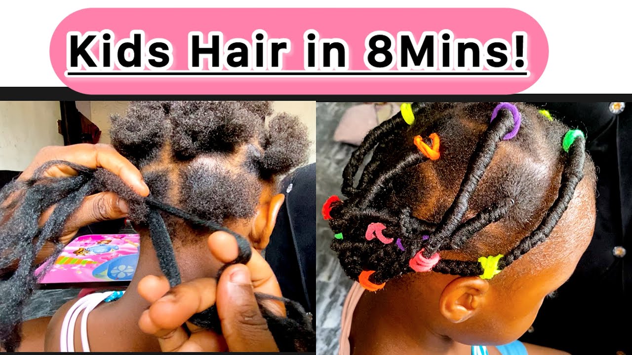 Красивая прическа из бразильской шерсти для моей дочери ❤️❤️ | Полный видеоурок по укладке волос