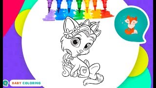 New Coloring page kitty with crown 👑 for kids 0+