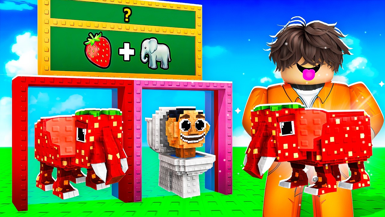 ربلوكس  خمن البرينروت من الايموجي 🍓+ 🐘= ؟ ! guess emoji for brainrots
