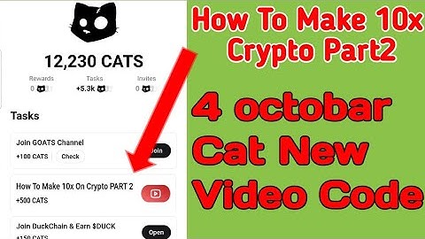 How Make 10x Crypto part 2 ! Cats new Youtube code ! Cat new video task ! Cat 4 octobar today task.