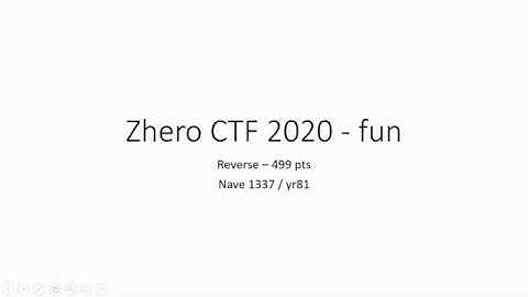 fun (RE) Writeup - Zh3r0 CTF