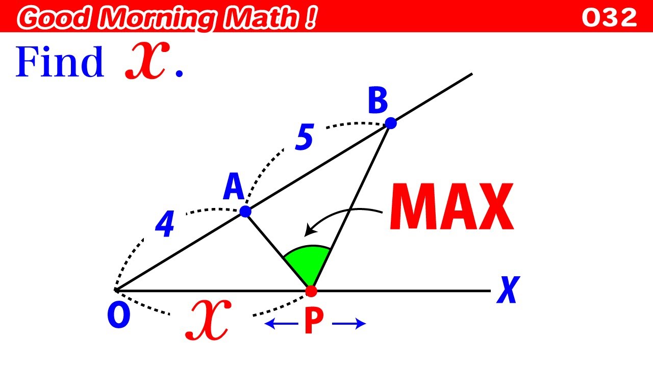 Доброе утро, математика! 032 — геометрическая задача, которую можно решить за одну минуту.