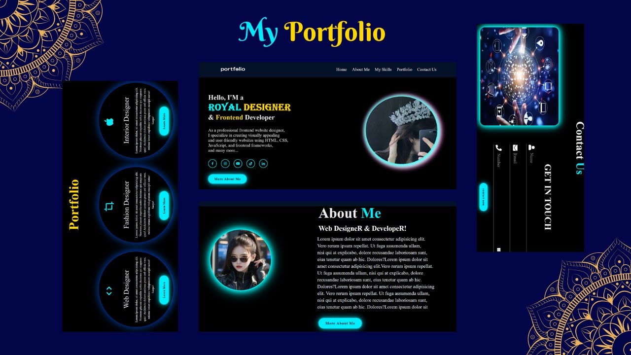 Build a Complete Personal Portfolio Website using html css javascript ...