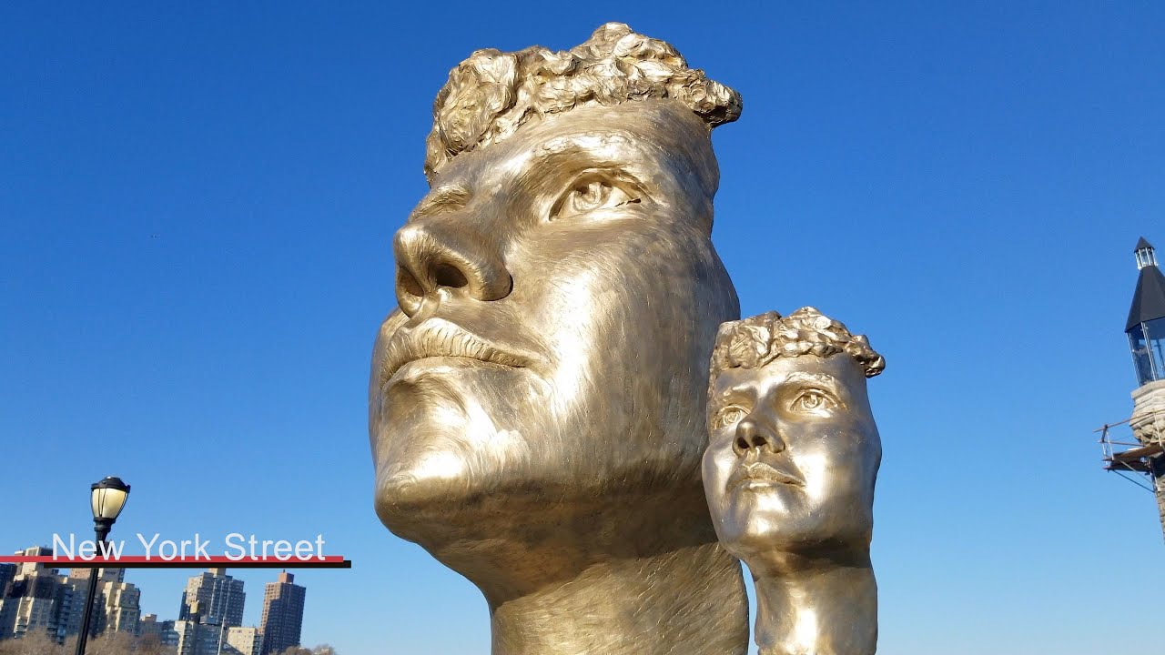 The Girl Puzzle Monument on Roosevelt Island NYC, Honoring Nellie Bly