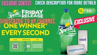 Sprite Friday Release Win Voot & Amazon Prime Membership One Winner Every Second #contest #sprite 🤩😎 screenshot 5