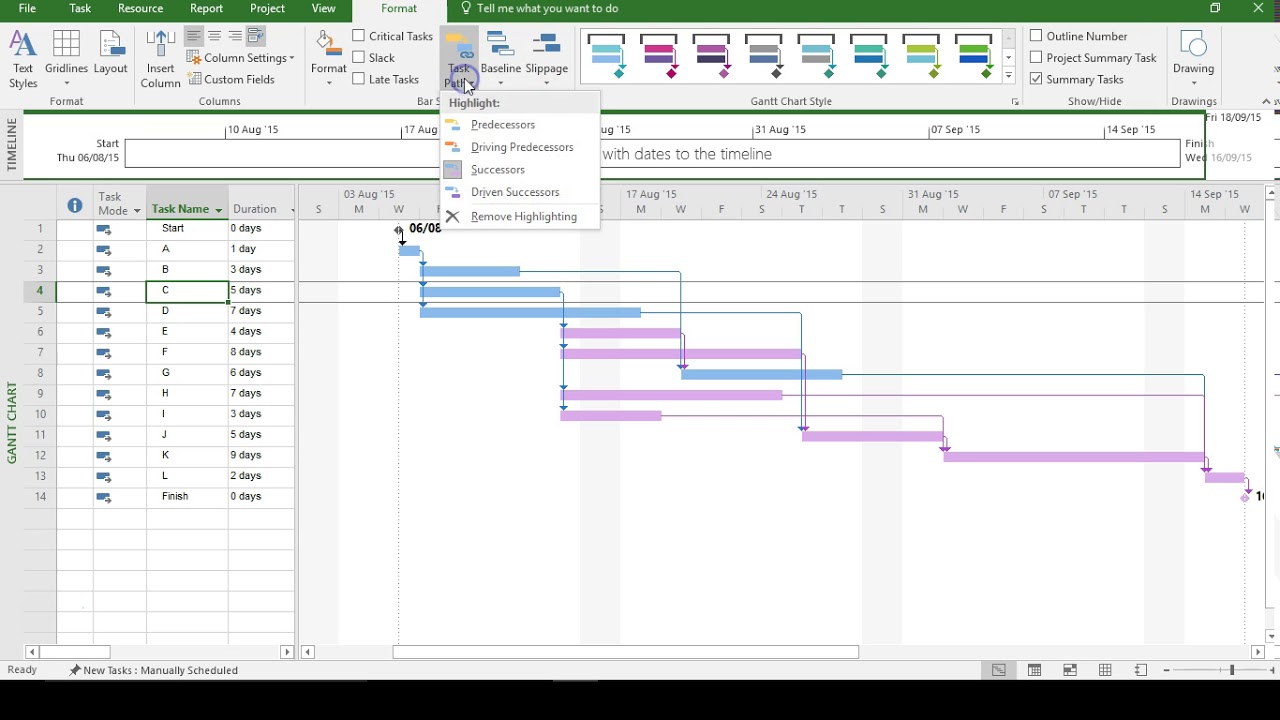 Task Paths in Microsoft Project - YouTube