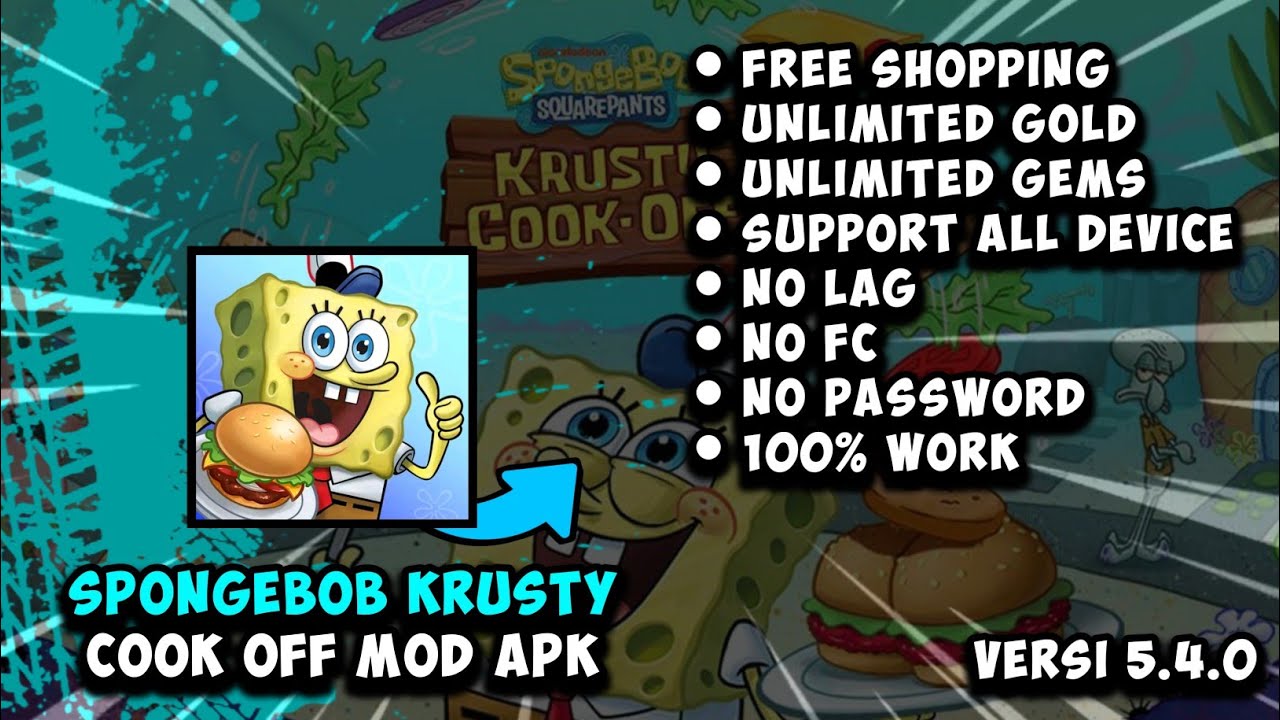 SPONGEBOB KRUSTY COOK OFF MOD APK [ NO PW ]