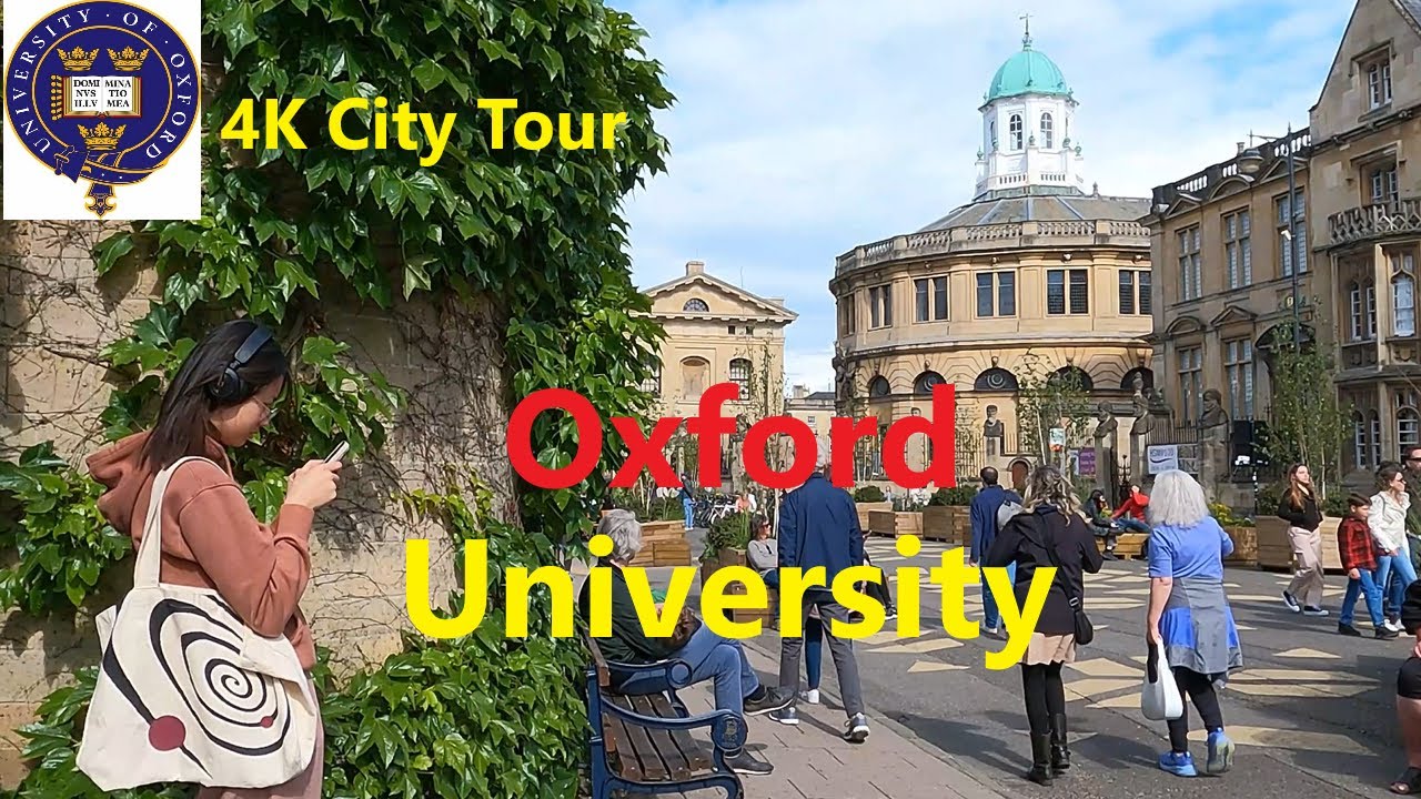 Oxford University walking Tour in old town in 4k video