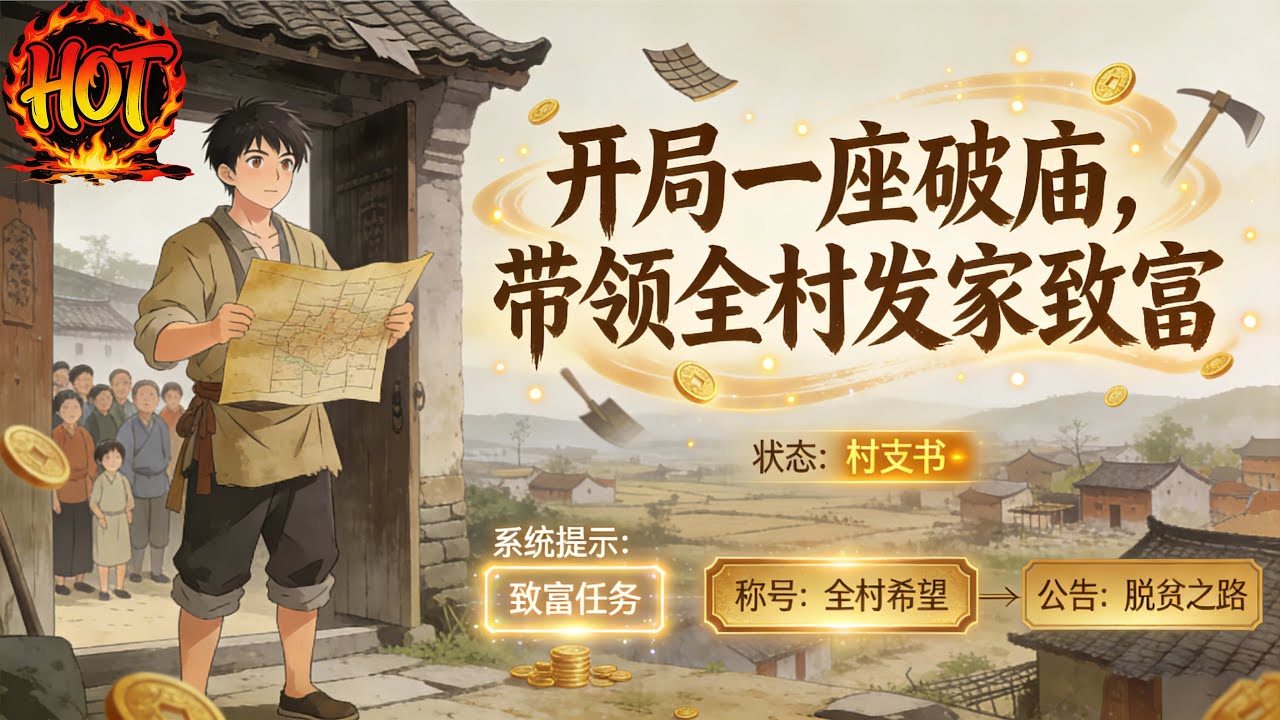 ✨【强推】《开局一座破庙，带领全村发家致富 》1--80集李越加入到一个全民成神的游戏，附身于李家村一个破旧的彰越公神像上，成为一名不入流的野神#穿越 #末世 #异能 ##动态漫画# 漫野推文