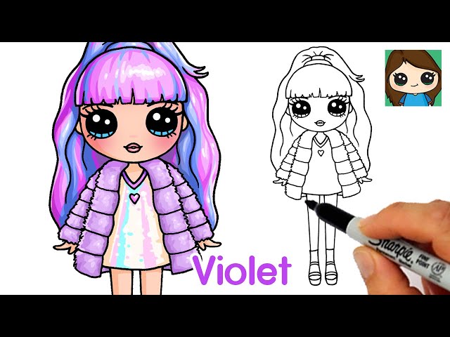 How to Draw a Rainbow High Fashion Doll ???? Violet - YouTube