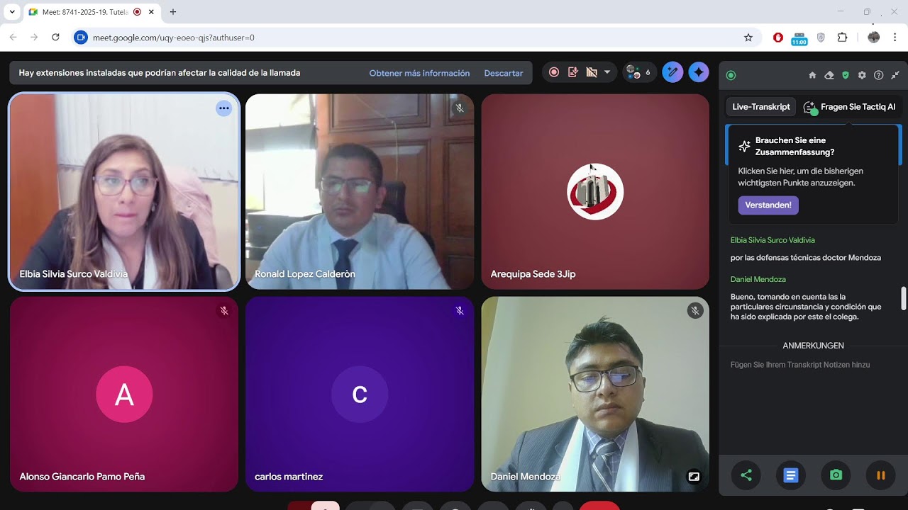 audiencia tutela de derechos