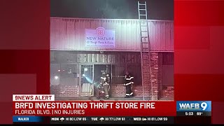 Cause of thrift store fire under investigation, crews extinguish flames overnight