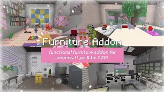 Minecraft PE | New Update Bony's Furniture ✨ 190+ Working Addon for 1.20!