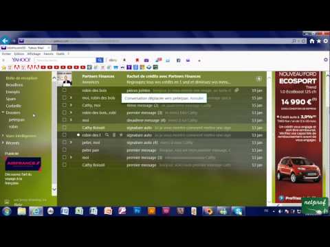 2j - Créer dossier, le nommer, y ranger messages, supprimer message ou dossier, avec Yahoo