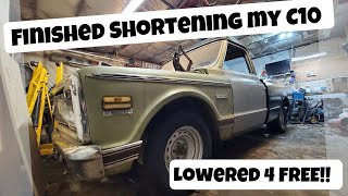 My LS Powered 71 C10 Is now a Short Bed-Long Bed to Short Bed Conversion Part 3 PLUS Lowered 4 Free