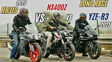 2025 APACHE RR310 vs PULSAR NS400Z vs YAMAHA R3 🔥 | DRAG RACE🥶
