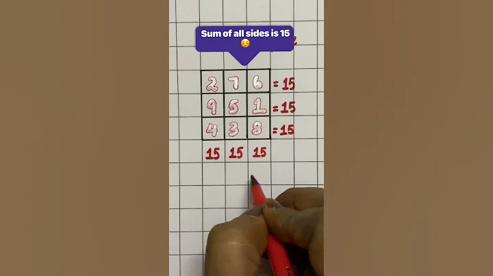 Magic Square 3x3 sum 15 #shorts #mathshorts #puzzle #ytshorts #maths