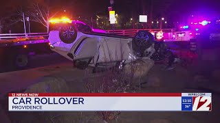 Police: 2 flee after rollover crash in Providence