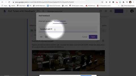 Automated feedback (correct answer)