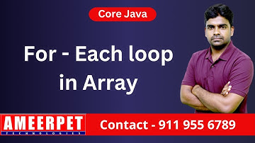 For Each Loop in Java | By Srinivas | Ameerpet Technologies