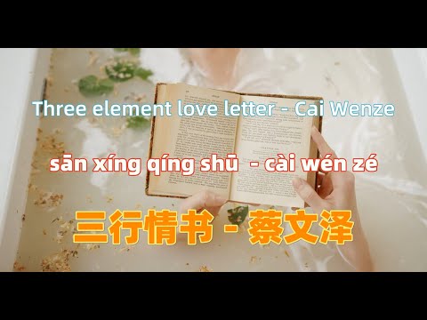 三行情书 - 蔡文泽.san hang xing shu.Three element love letter - Cai Wenze.Chinese songs lyrics with Pinyin.