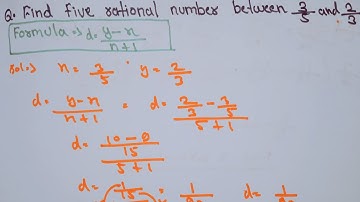 Find five rational number between 3/5 and 2/3 | d=y-x/n+1