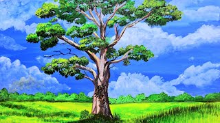 How to paint a tree with acrylic || Artmorning