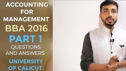 ACCOUNTING FOR MANAGEMENT BBA 2016, PART 1