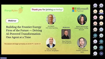 Webinar on Building the Frontier Energy Firm of the Future — Driving AI Powered Transformation One A