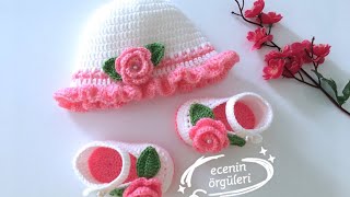 Crochet Baby shoes / Tığ işi Çiçekli Kız Bebek Ayakkabısı / 0-3 ay örgü ayakkabı  Bebek Patik