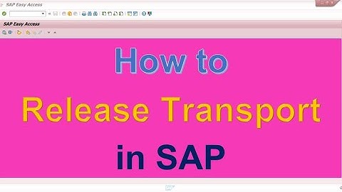 How to Release Transport in SAP