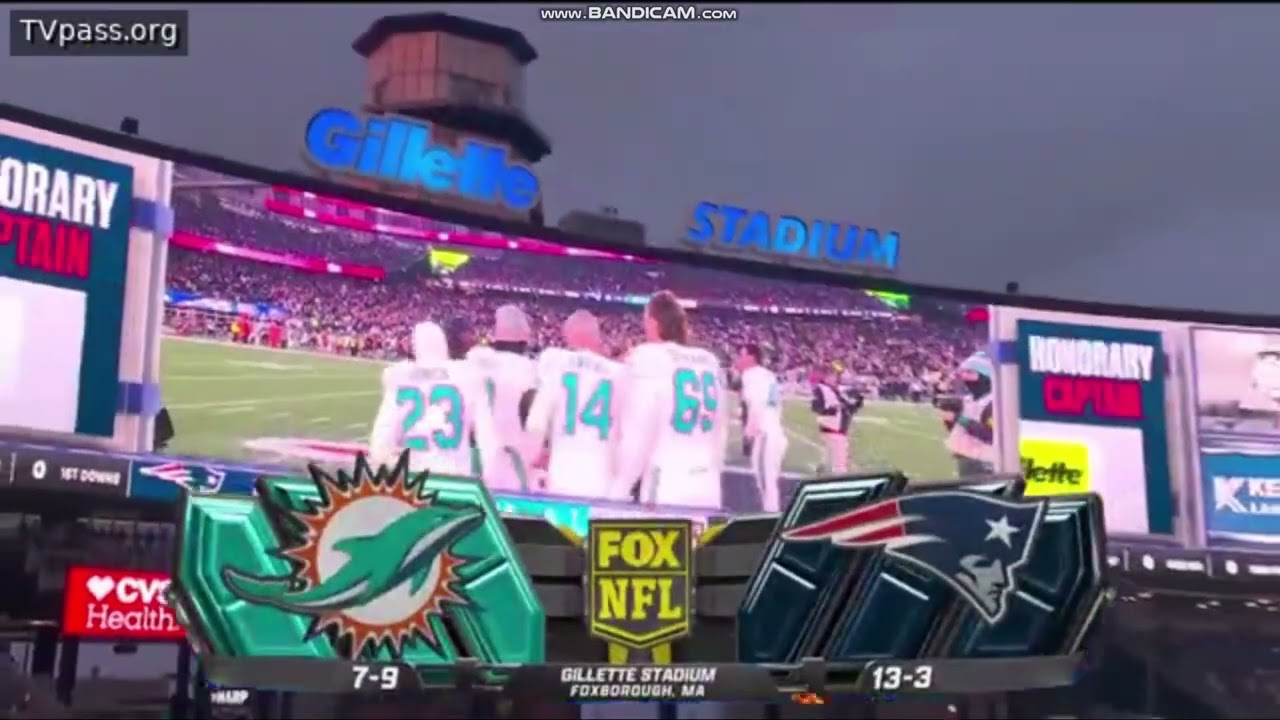 Вступительная заставка к матчу НФЛ на канале FOX: MIA at NE