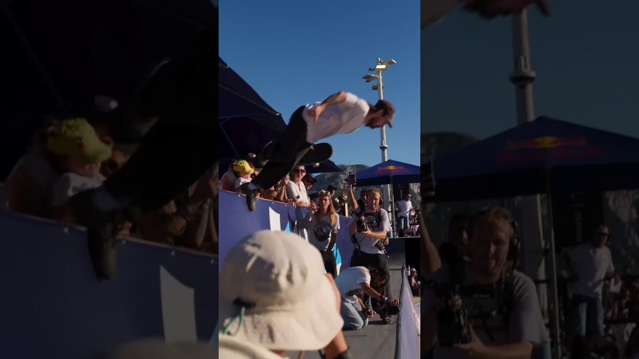 How Did He Fly Over The Camera Like That? ​#skateboarding  #bowlskating #skatetricks  #Shorts