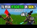 J'ai demandé à des "INCONNUS" de M'ACHETER mon PREMIER Skin sur Fortnite...