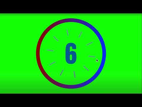 20 seconds countdown timer with number display & with Alarm 🔔  | Greenscreen | copyright free