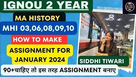 IGNOU MA History 2nd Year Assignment  January 2024 Session #ignou_assignment_mahistory