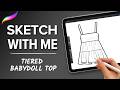 How to Draw a Tiered Babydoll Top