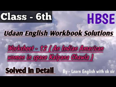 Udaan English Workbook Class 6 | Worksheet - 12 An Indian American ...