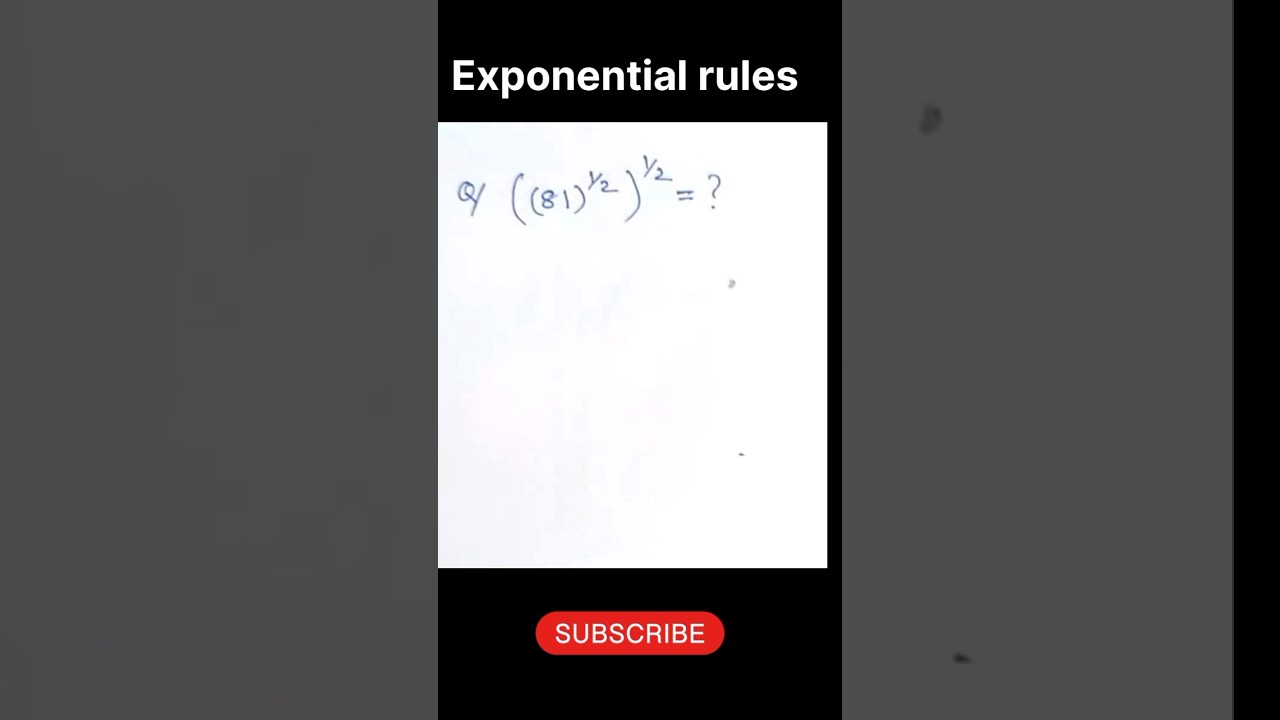 Exponential rules #maths #educational  shorts #shorts