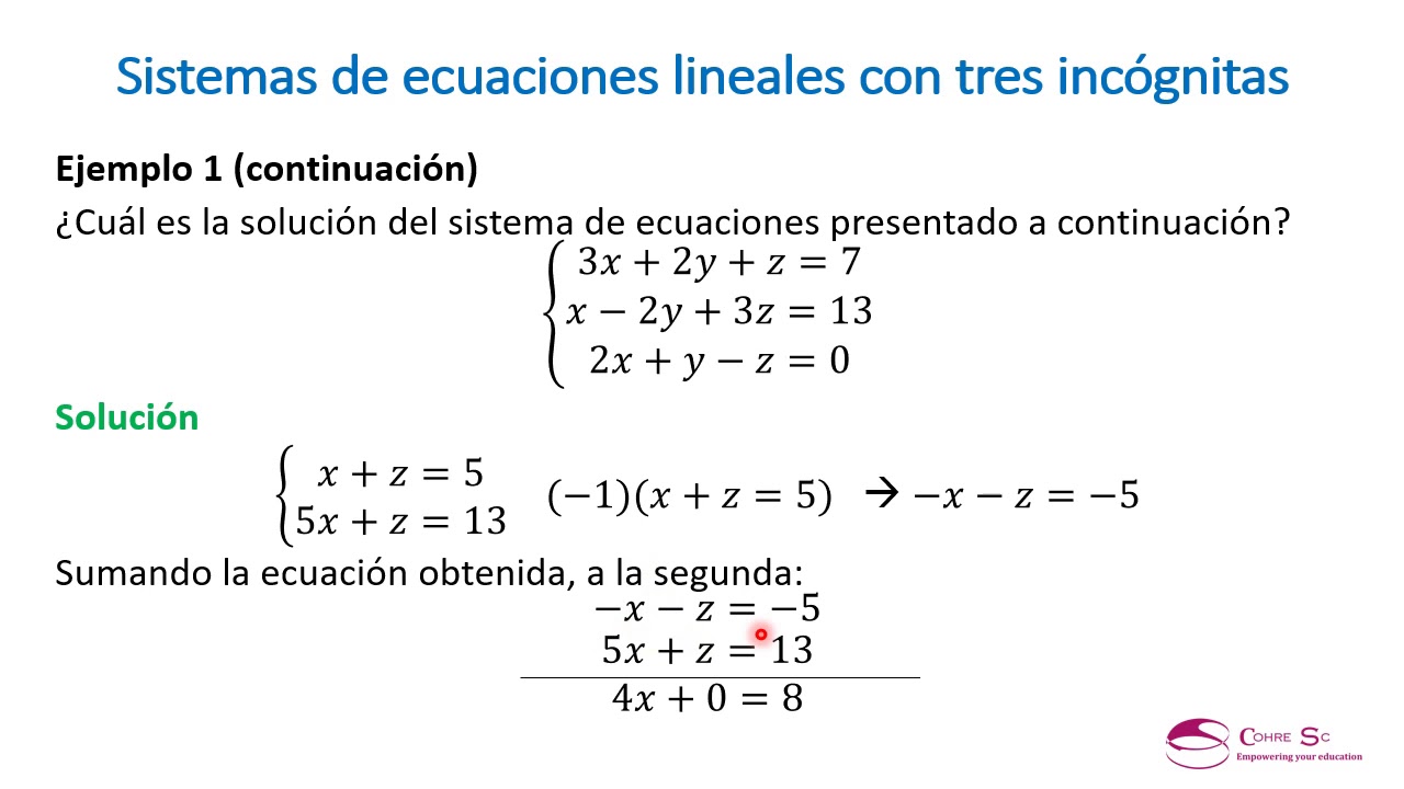 034 Sistemas de ecuaciones lineales con 3 incógnitas - YouTube