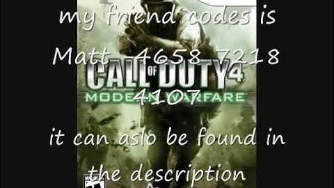 Cod4 (Wii) freind code