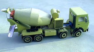 How To Make RC Tata Cement Mixer Truck From Cardboard At Home | remote control concrete mixer truck