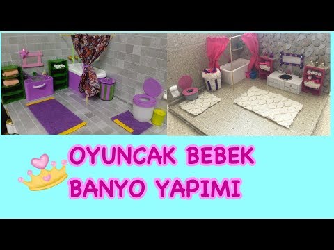 OYUNCAK BEBEK BANYO YAPIMI 🌸 // DIY MINIATURE DOLLHOUSE BATHROOM