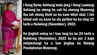 JINGPYNTIP BA SNEWSIH - KHLAD NOH I KONG BETSY SOHLANG